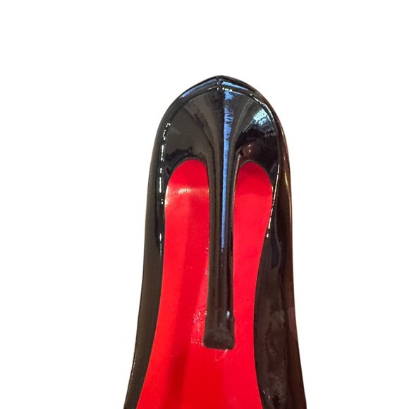 NEW Christian Louboutin Patent Black Side Cut Detail - Black - Picture 4 of 10